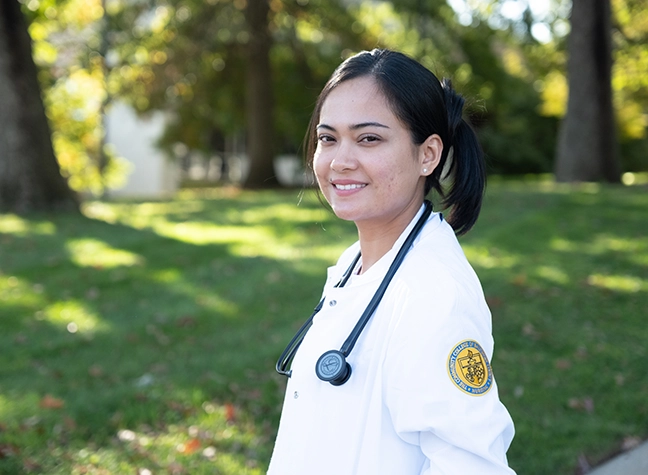 Nursing Student posing outside